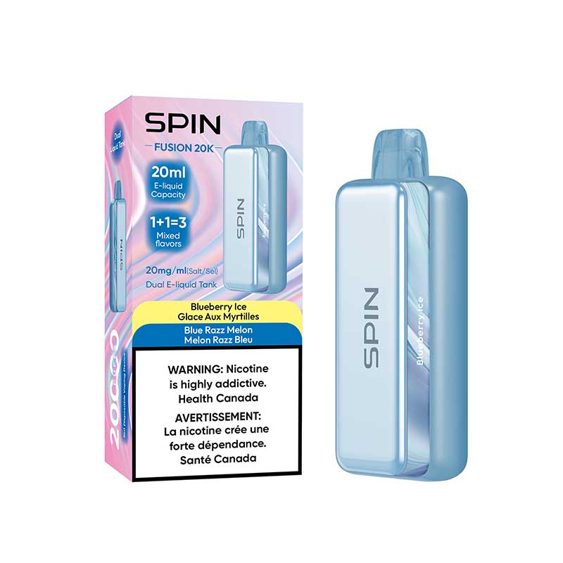 Spin Fusion 20k Rechargeable Disposable Blueberry Ice & Blue Razz Melon