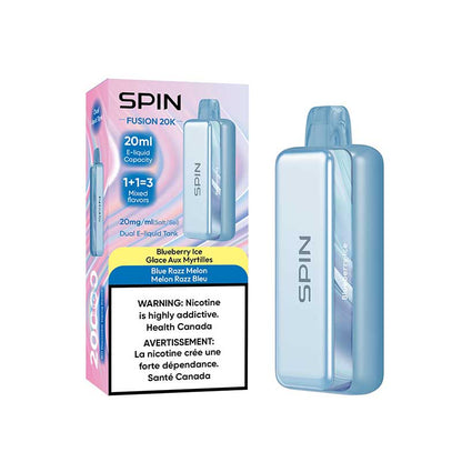 Spin Fusion 20k Rechargeable Disposable Blueberry Ice & Blue Razz Melon