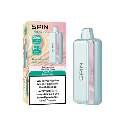 Spin Fusion 20k Rechargeable Disposable Strawberry Ice & Peach Berry