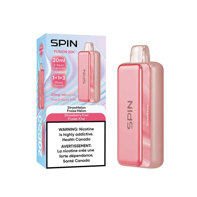 Spin Fusion 20k Rechargeable Disposable StrawMelon & Strawberry Kiwi