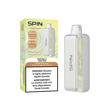 Spin Fusion 20k Rechargeable Disposable Triple Berry & White Peach Ice