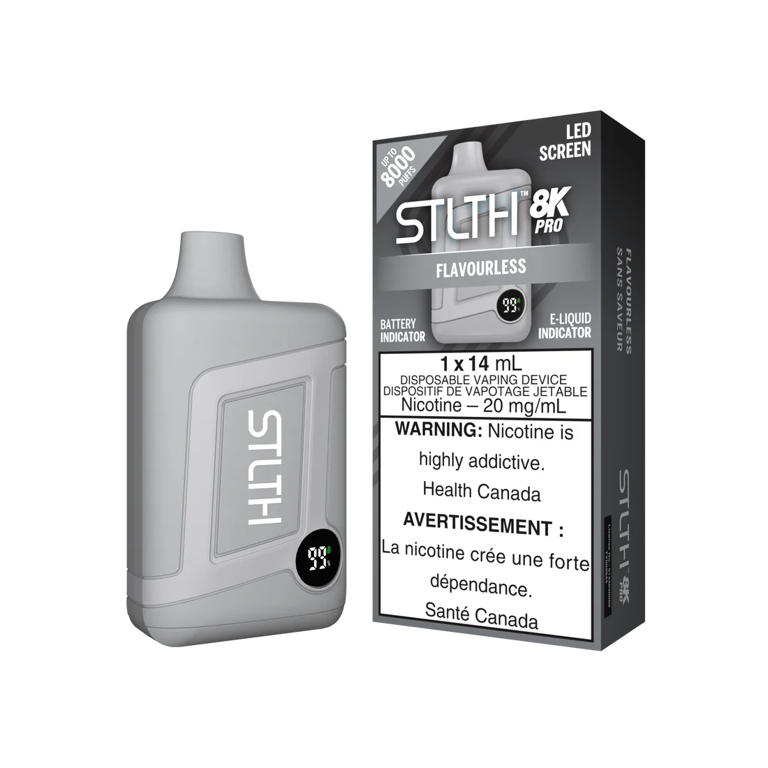 stlth 8k pro disposable vapes flavourless 20mg