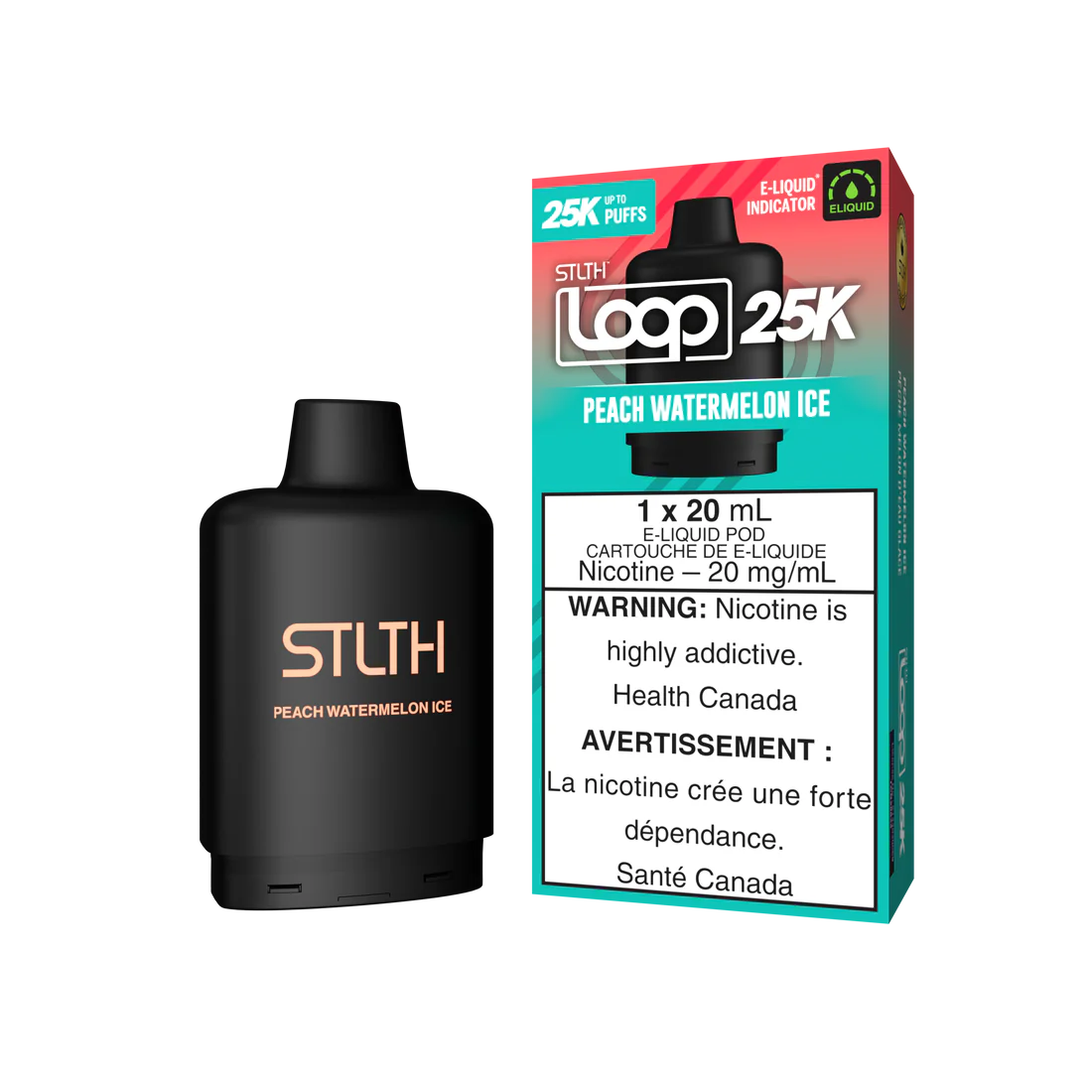 stlth loop 25k pods peach watermelon ice