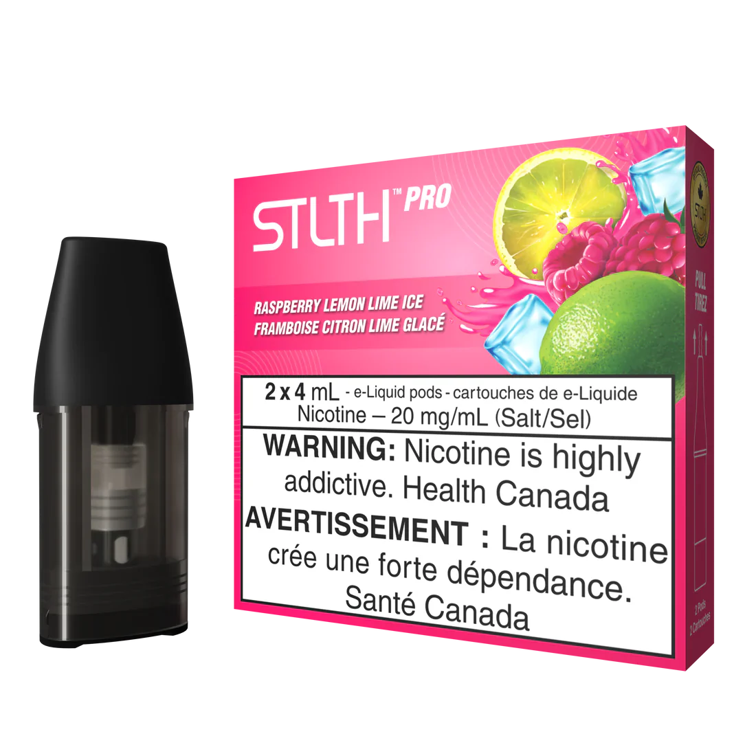 Stlth Pro Pod Mesh Coil 2x4ml Raspberry Lemon Lime Ice