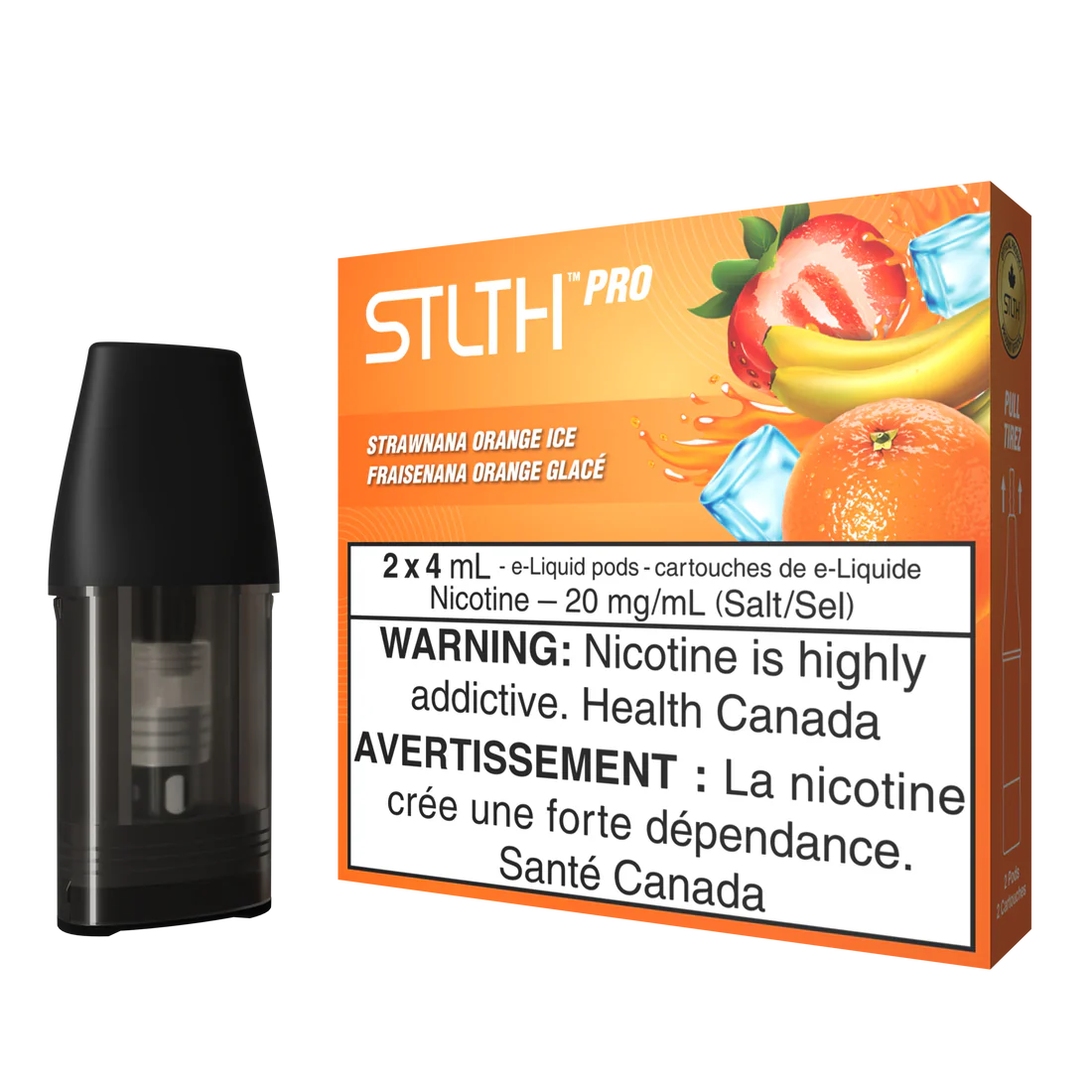 Stlth Pro Pod Mesh Coil 2x4ml Strawnana Orange Ice