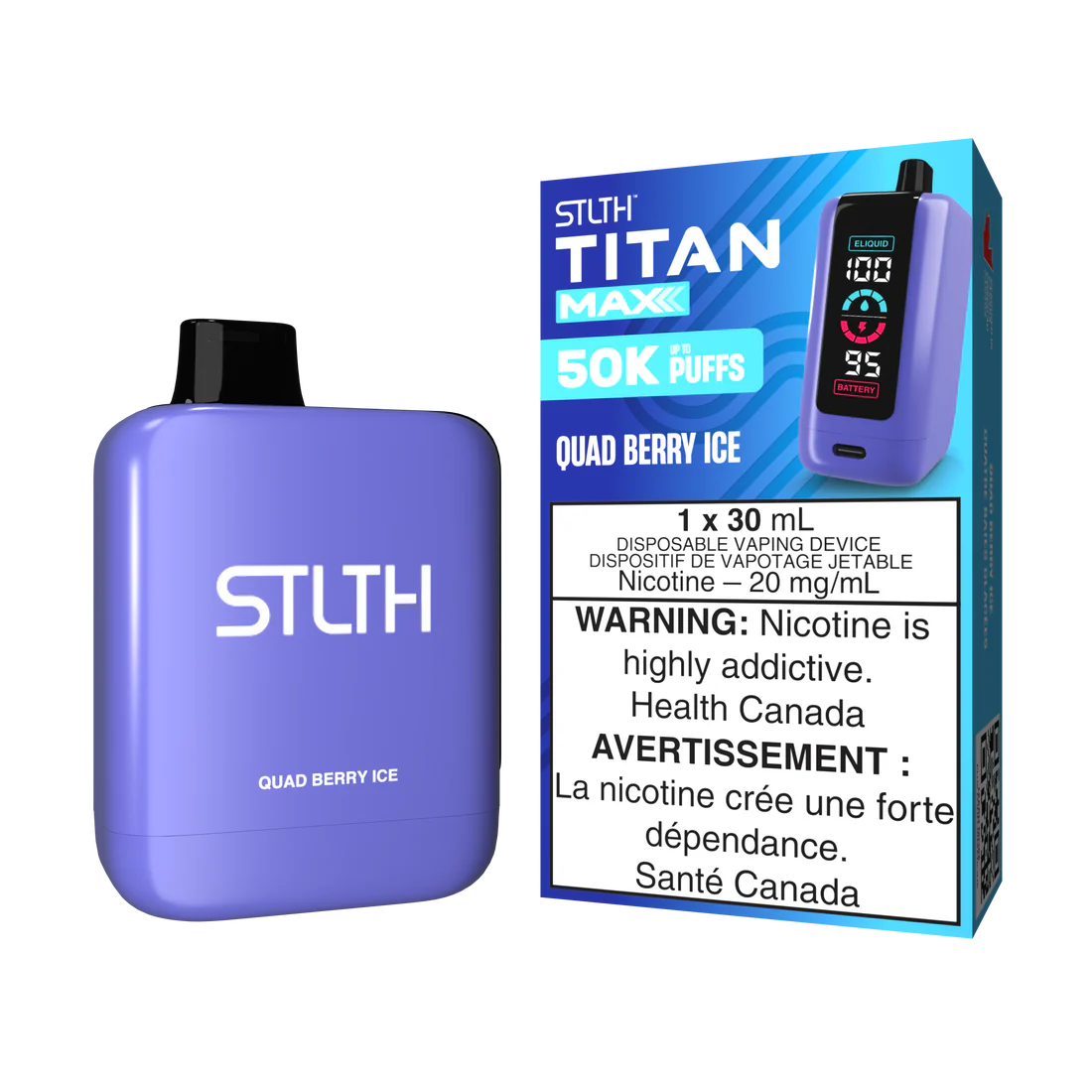stlth titan max 50k disposable vapes quad berry ice 20mg