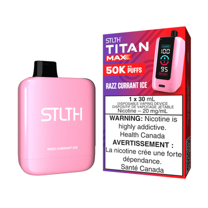 stlth titan max 50k disposable vapes razz currant ice 20mg