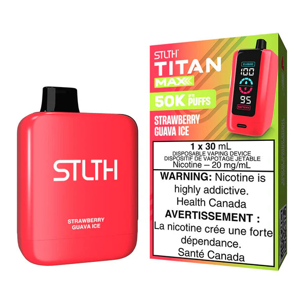 stlth titan max 50k strawberry guava ice disposable vape 20mg