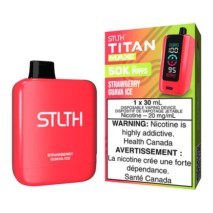 stlth titan max 50k strawberry guava ice disposable vape 20mg
