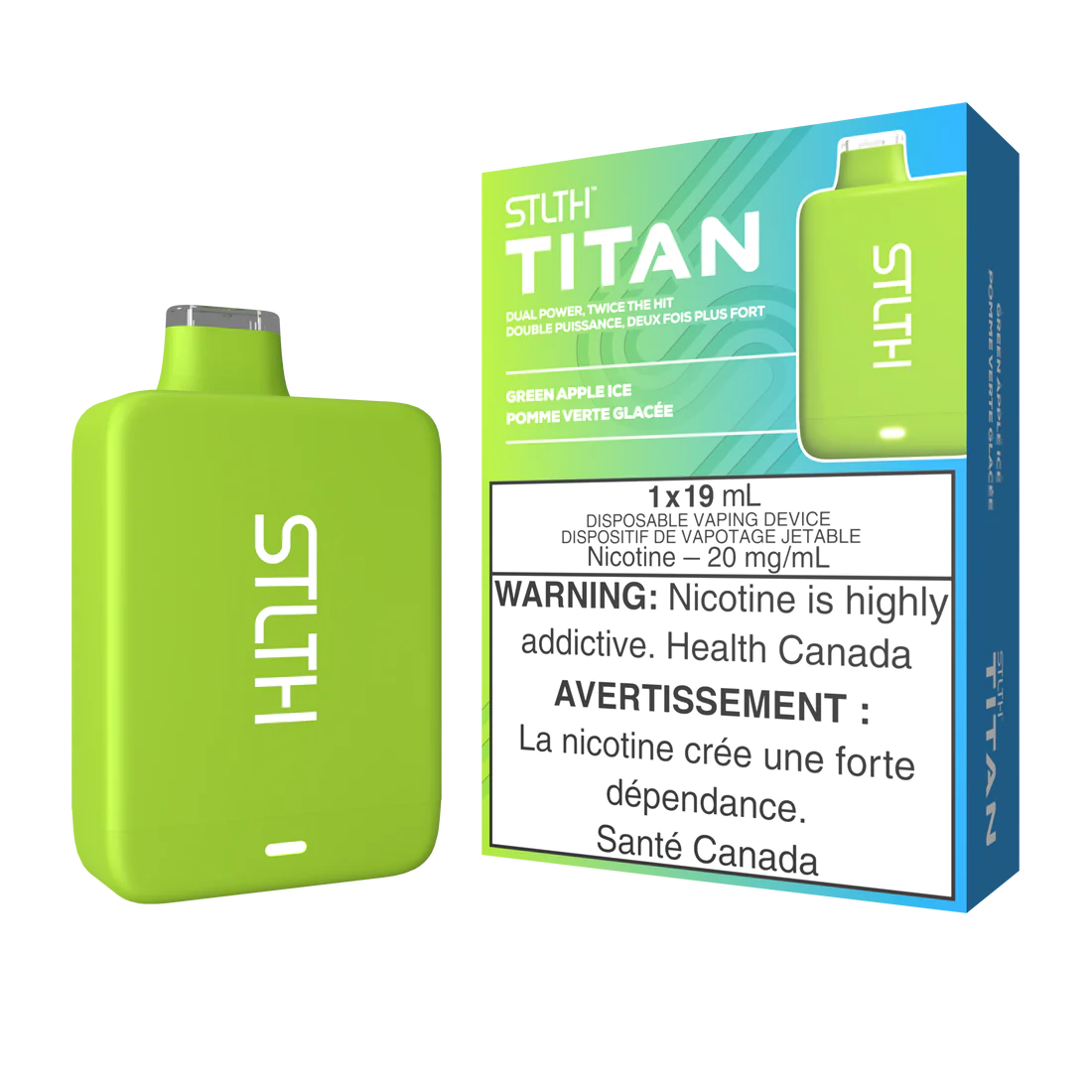 Stlth Titan Rechargeable Vape Green Apple Ice