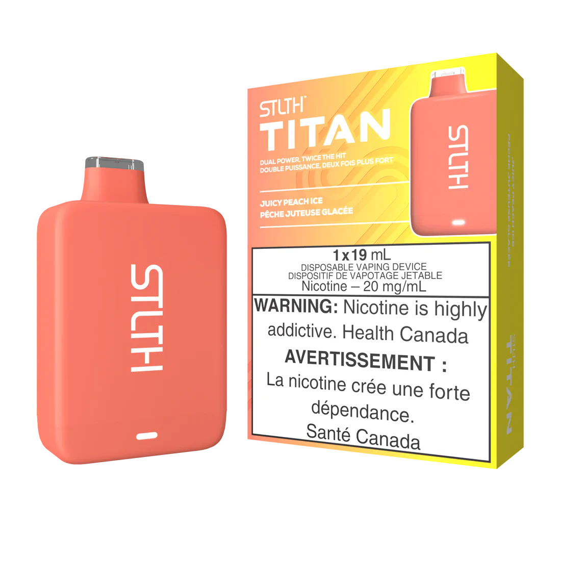 Stlth Titan Rechargeable Vape Juicy Peach Ice