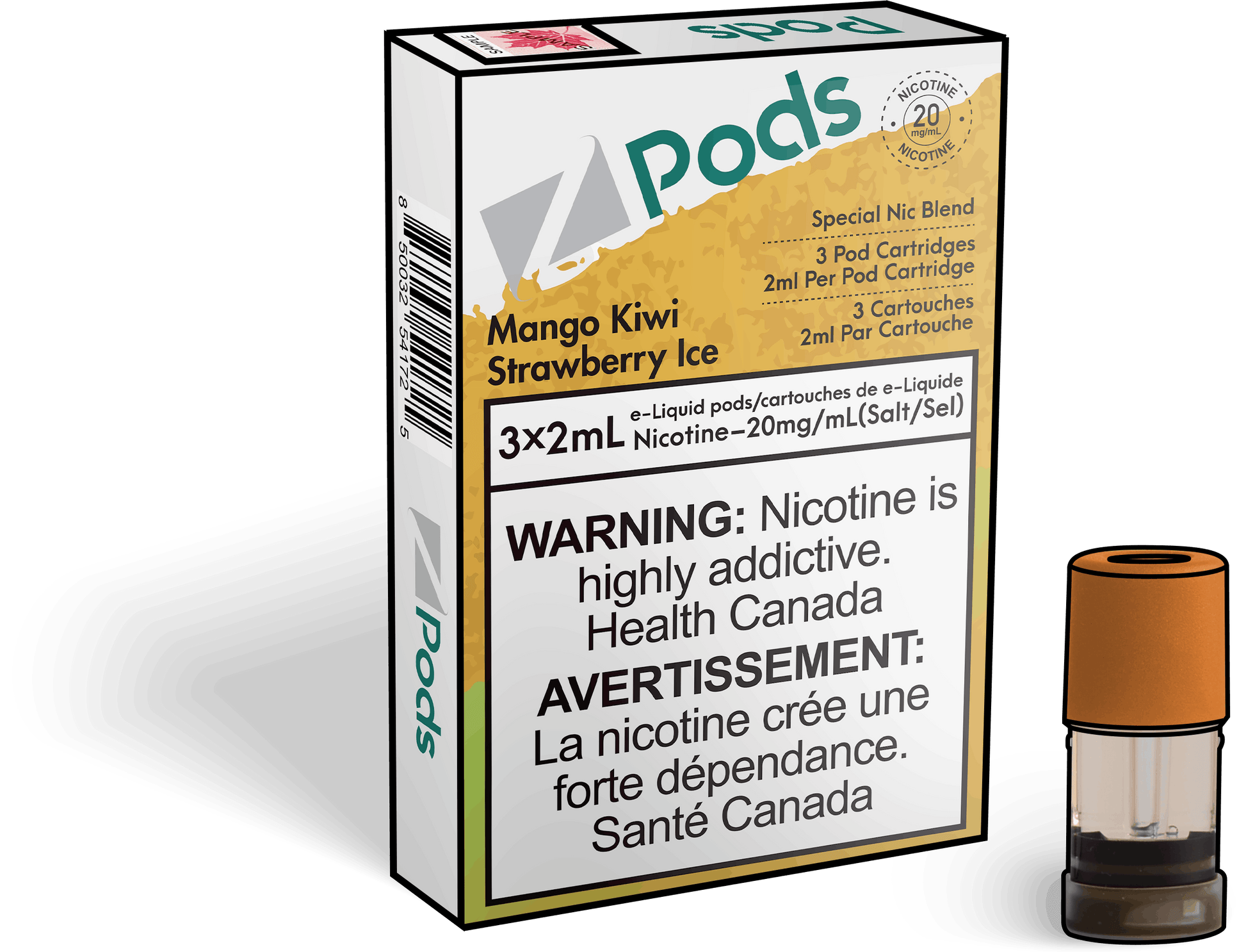 Z Pods STLTH compatible Mango Kiwi Strawberry Ice